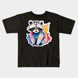 Raccoon Watercolor Kids T-Shirt